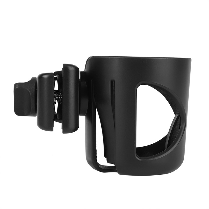 Suport universal pentru pahar carucior, ABS, negru, 10.5x9.5x8.5cm