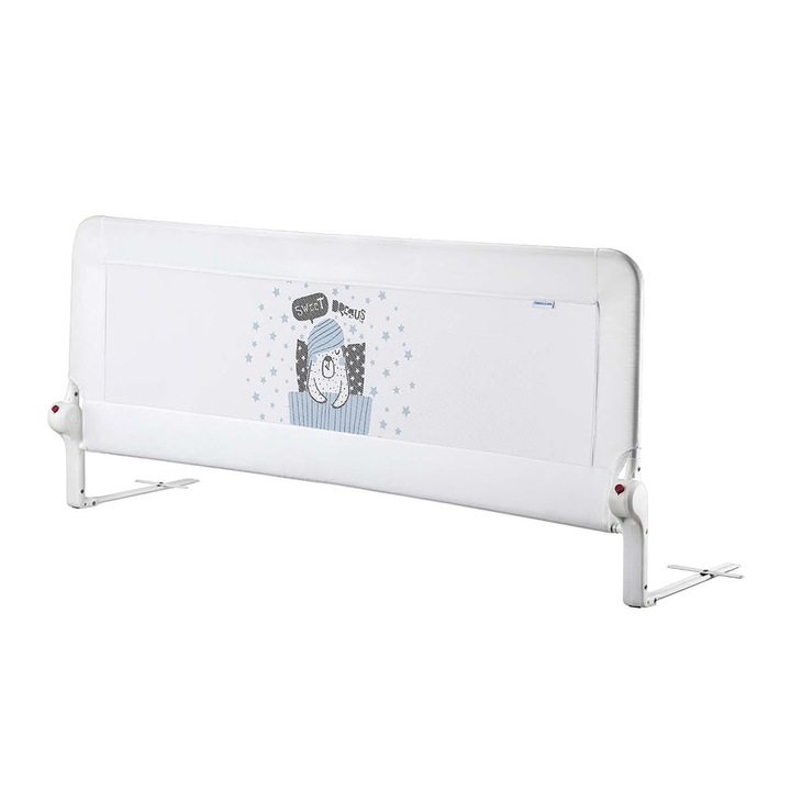 Bariera de protectie pentru pat, rabatabila, Guimo, 154 x 65 cm, Sweet Dreams, Decor Catel, Alb