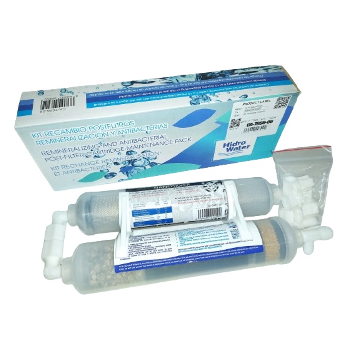 Надграждане на комплекта до първокласна вода за системи за обратна осмоза - 2 вградени филтъра с KDF, калцит, активен въглен, въглеродно наносребро