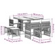 Set mobilier de gradina cu perne vidaXL, 9 piese, negru, poliratan, 31.75 kg