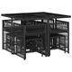 Set mobilier de gradina cu perne vidaXL, 9 piese, negru, poliratan, 31.75 kg