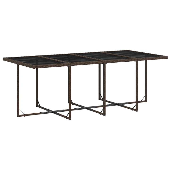Set mobilier de gradina vidaXL, 13 piese, maro, cu perne, poliratan, 43.5 kg