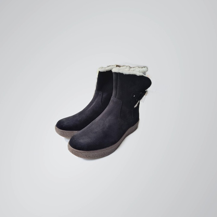 ACO Ghete Piele Intoarsa Marina Black, Negru