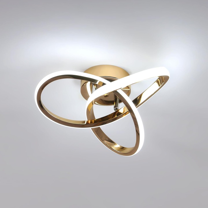 Modern Led mennyezeti lámpa, Goeco, 22w 2500lm, arany, nappaliba, konyhába, előszobába, hideg fehér fény 6500k