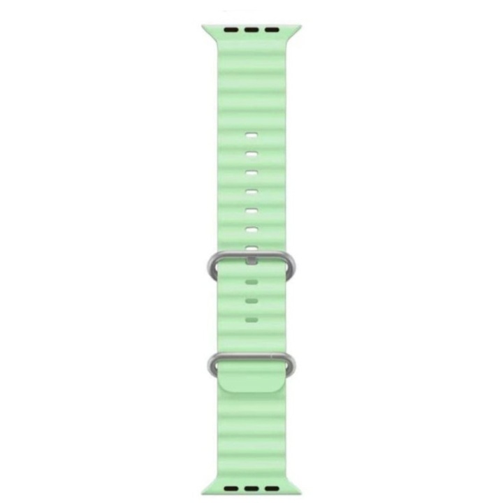 Curea Ceas din silicon pentru Apple SmartWatch 38/40/41mm, sport, eleganta, rezistenta la indoituri, Verde deschis