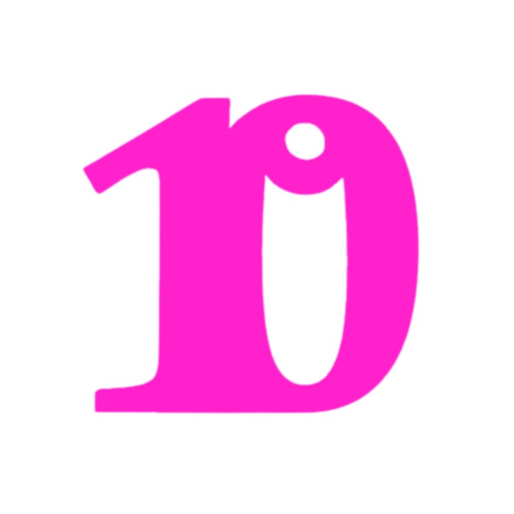 Breloc numar, "10", pensiuni,61 X 64 mm mov deschis