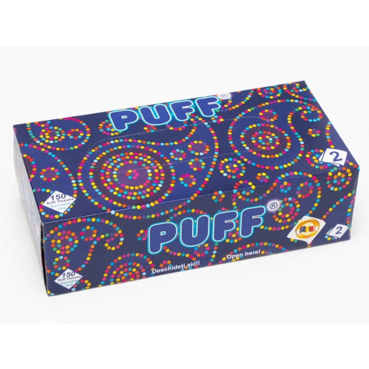 Servetele cutie Puff pop-up 2 straturi, 150 buc/cutie