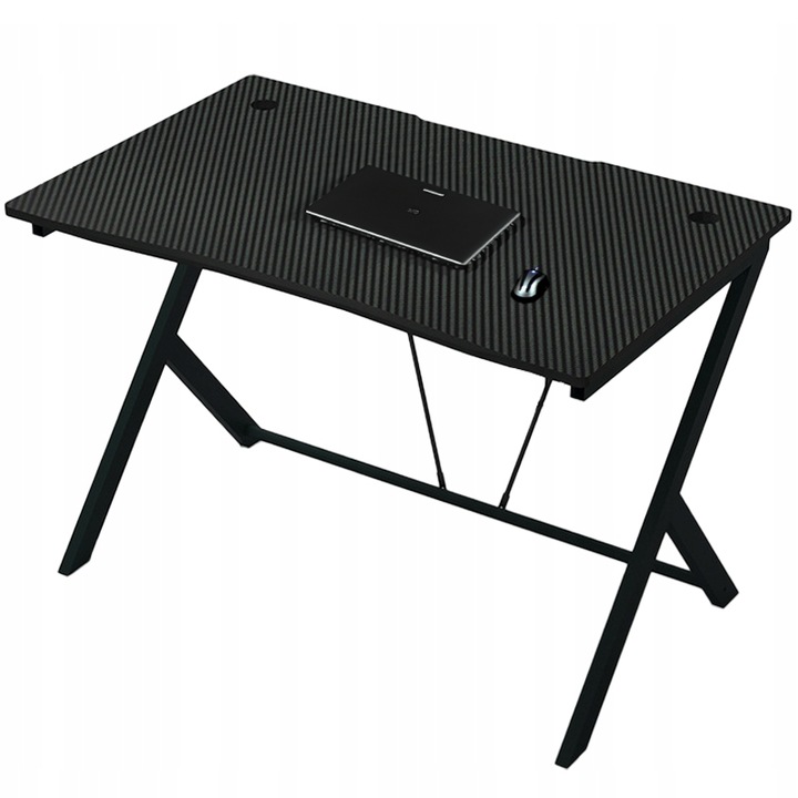 Birou calculator, masa, modern, loft, cadru negru carbon 100 cm, BADU