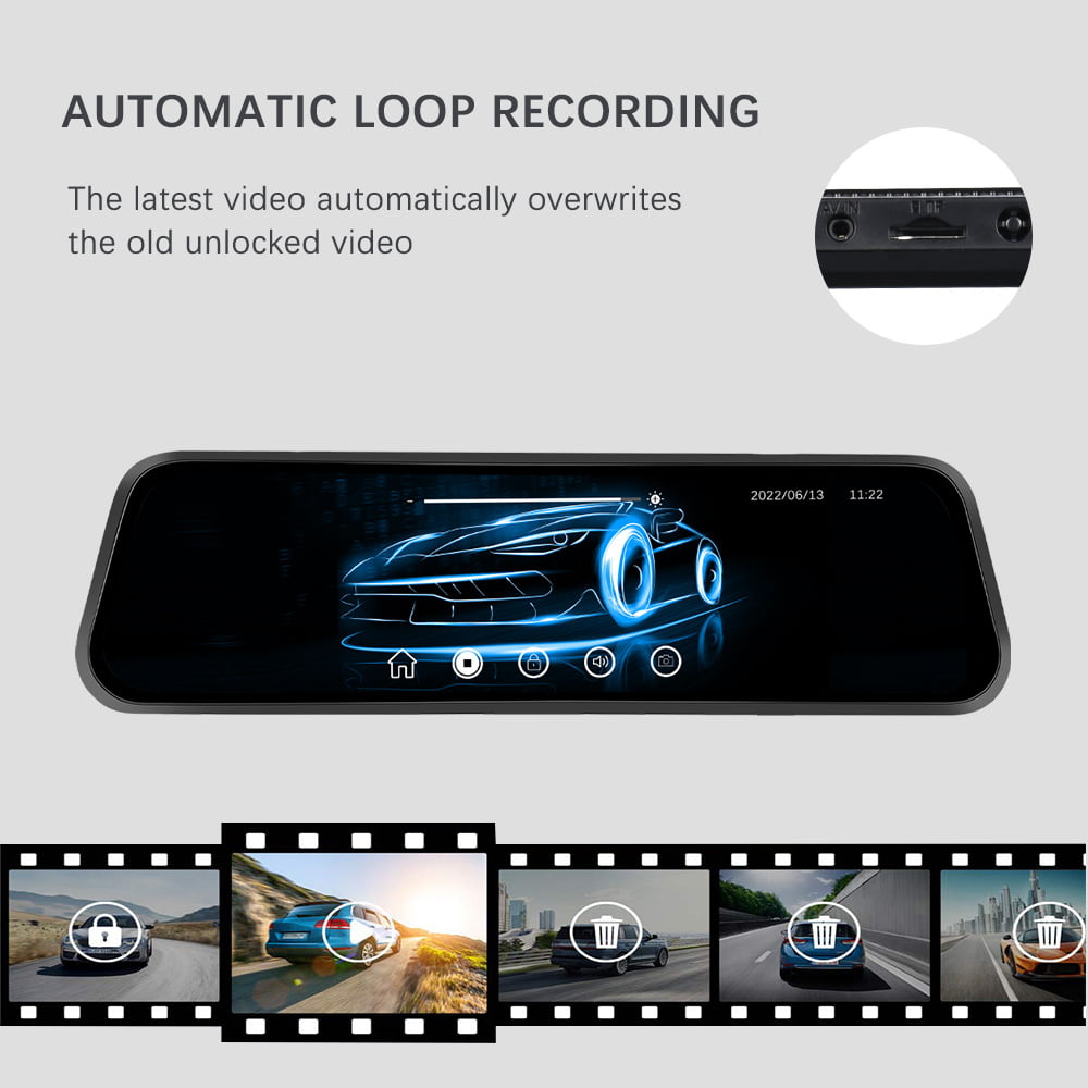 WiFi 4K MOGODA® камера за таблото на колата, Предна 4K + задна 1080P, 9 ...