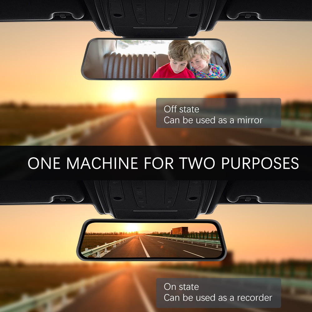 WiFi 4K MOGODA® камера за таблото на колата, Предна 4K + задна 1080P, 9 ...