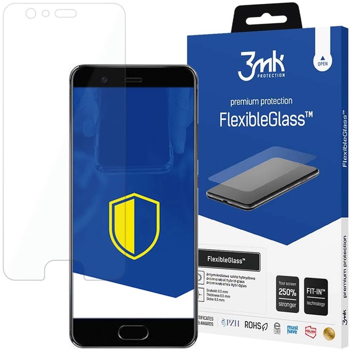 Folie de protectie 3MK FlexibleGlass pentru Huawei P10, rezistenta la zgarieturi, antireflex, transparent