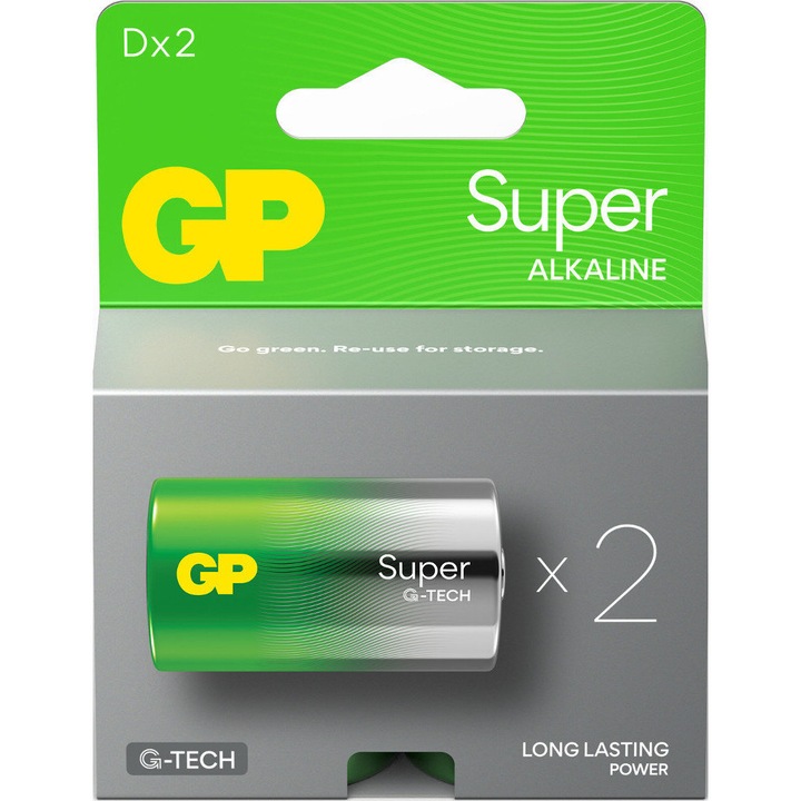 Alkáli elem Super GP R20 (D) 2 db