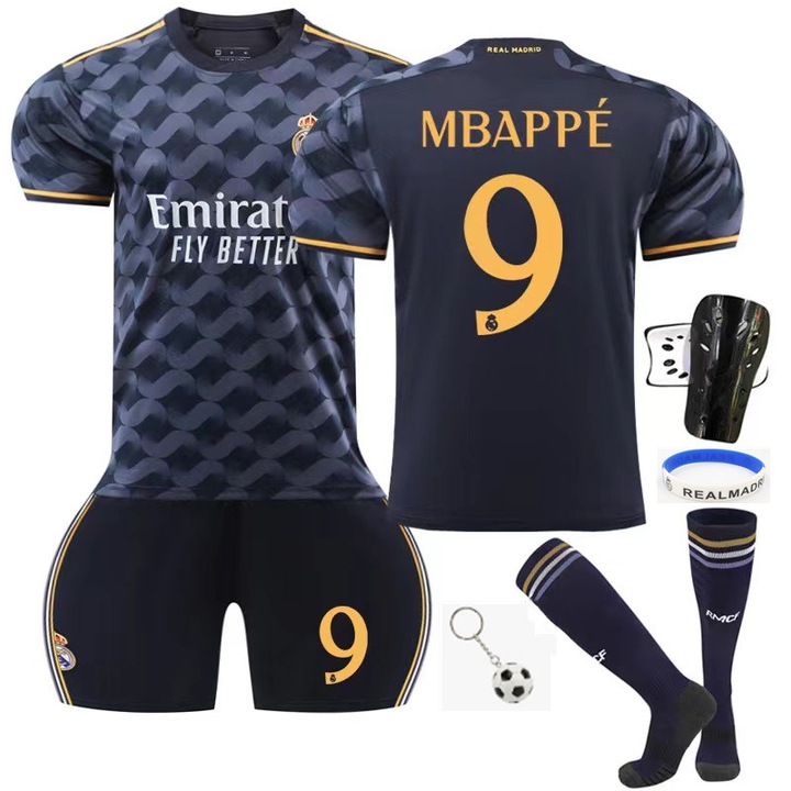 Gyermek sportfelszerelések Real Madrid No.9 Mbappe, ANUTETOUNI®, poliészter, fekete