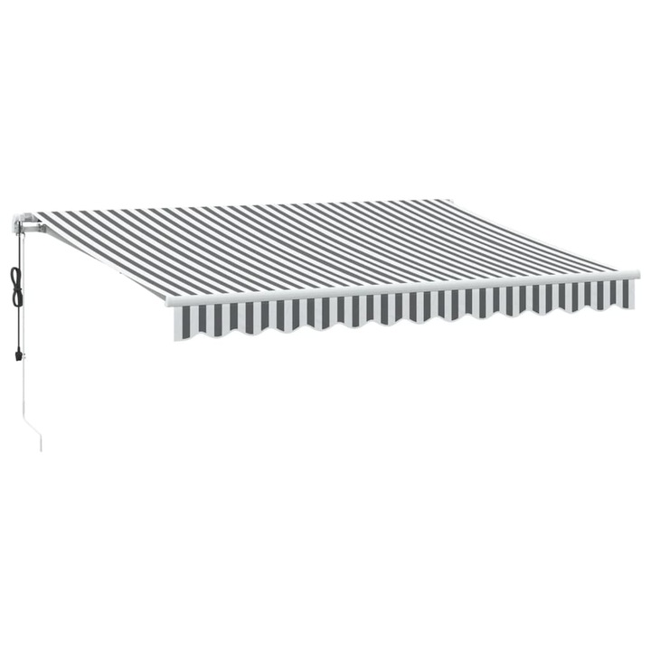 Copertina retractabila automat cu LED vidaXL, antracit/alb, 350x250 cm, 23 kg
