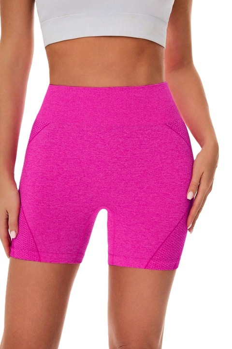 Colanti Scurti Cu Talie Inalta Elastica Pentru Yoga, Antrenament, Casual, Roz, Roz