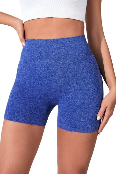 Colanti Scurti Cu Talie Inalta Elastica Pentru Yoga, Antrenament, Casual, Albastru, Albastru