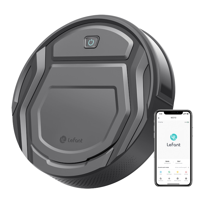 Aspirator robot Lefant M210P, aspiratie 2200 Pa, super-subtire, linistit, cu auto-incarcare, Wi-Fi/APP, compatibil cu Alexa
