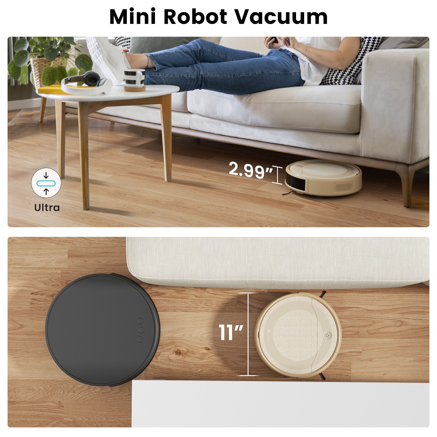 Aspirator robot Lefant M310 Aplicatie de autoincarcare/voce de 140 de minute Functioneaza cu Alexa, ideal pentru parul animalelor de companie, podele dure, covor scazut PreciSense Detect, ultra-subtire
