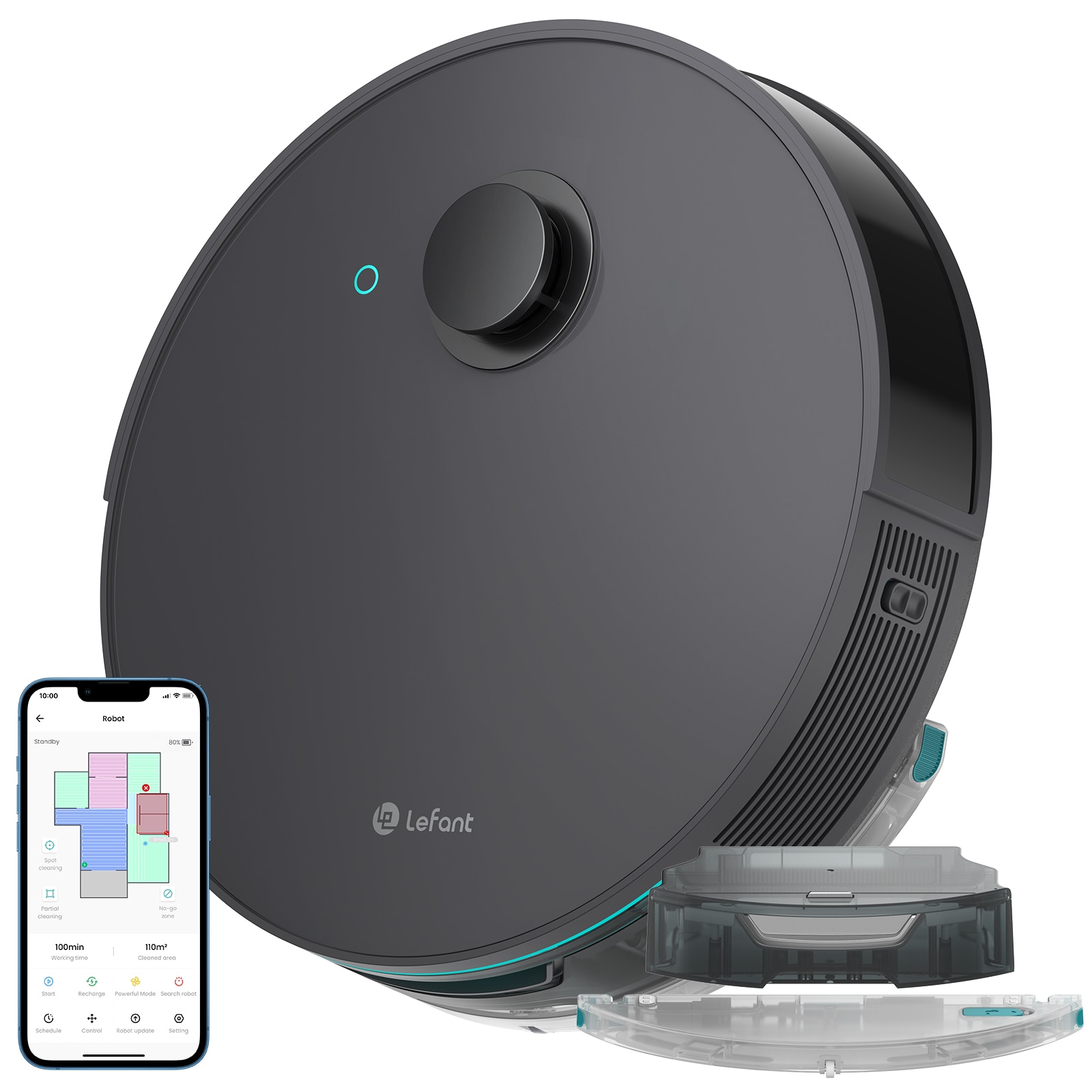 Lefant N3 Robot Combo aspirator si mop, cartografiere de precizie cu senzori Lidar si dToF