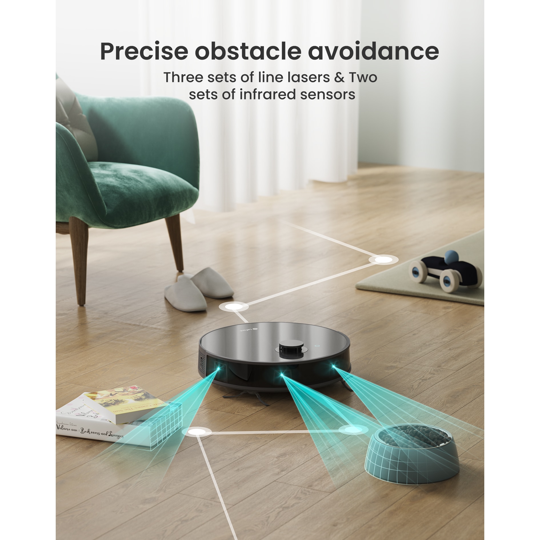 Lefant N3 Robot Combo aspirator si mop, cartografiere de precizie cu senzori Lidar si dToF