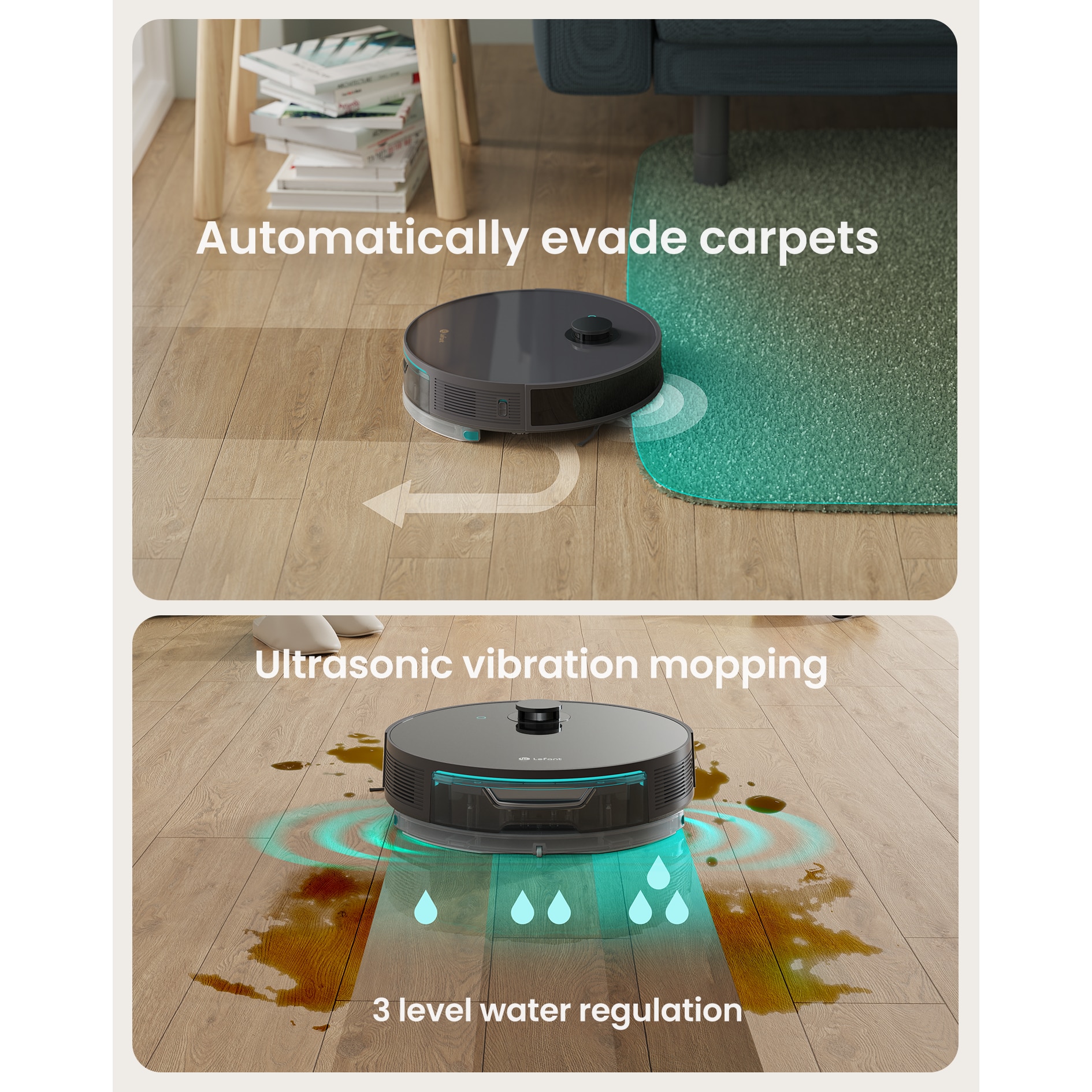 Lefant N3 Robot Combo aspirator si mop, cartografiere de precizie cu senzori Lidar si dToF