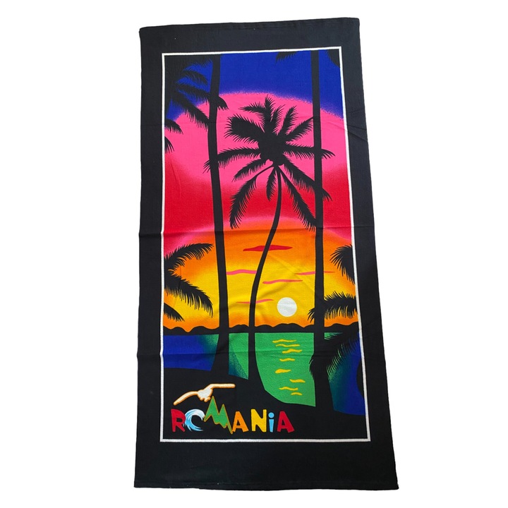 Плажна кърпа Rainbow, 70x150см, микрофибър, 260 гр, модел пейзаж с палми