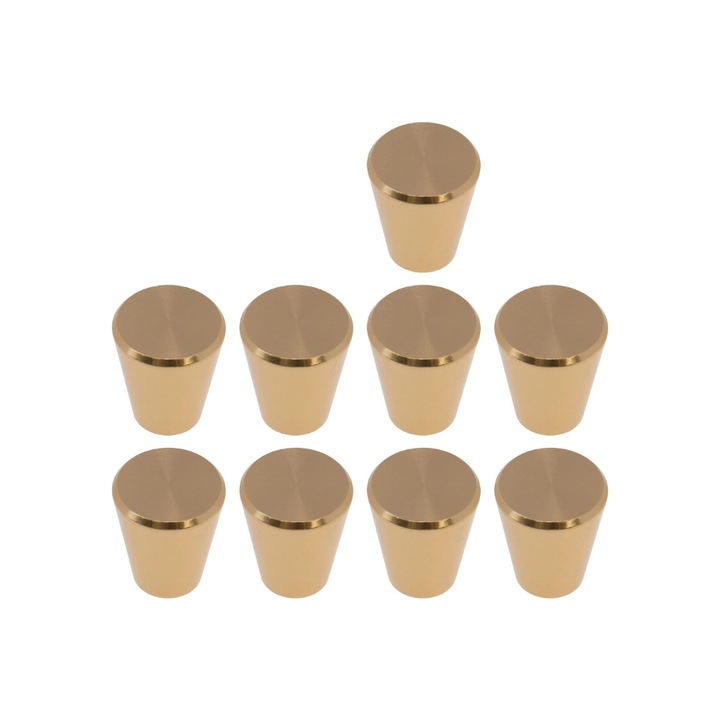 Set de 9 manere pentru dulap, din alama, pentru mobilier de bucatarie, Sertar, comoda 25 mm, Auriu