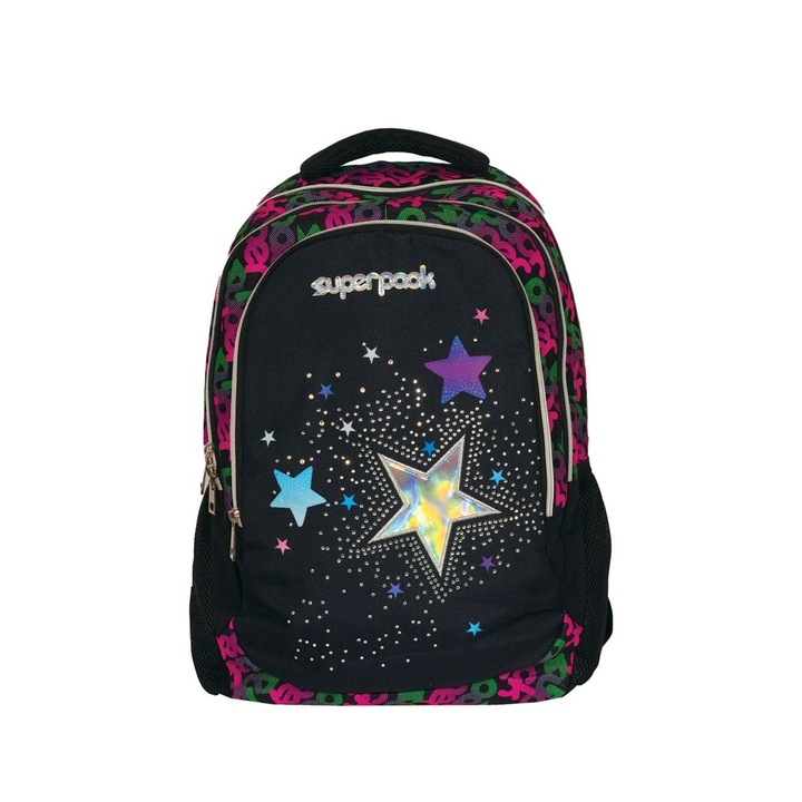 Ghiozdan S-cool, Superpack Stars, compartiment laptop, 41x29x15 cm