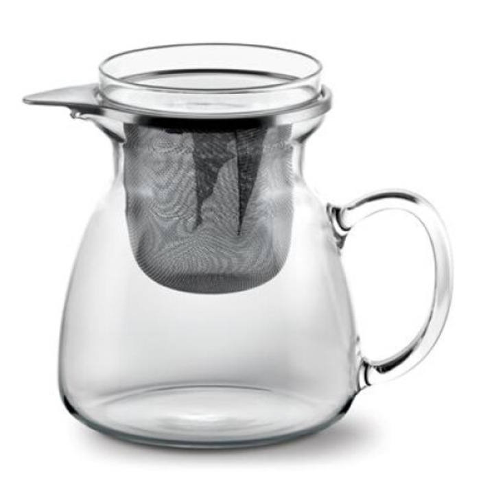 Thermo Aroma teáskanna, fém szűrő, 600ml, átlátszó, 11x12cm