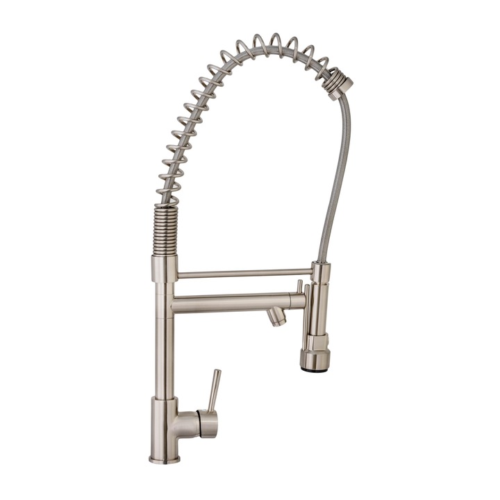 Professzionális konyhai csaptelep, magasított kifolyócső, szatén rozsdamentes acél, VENUS STAR