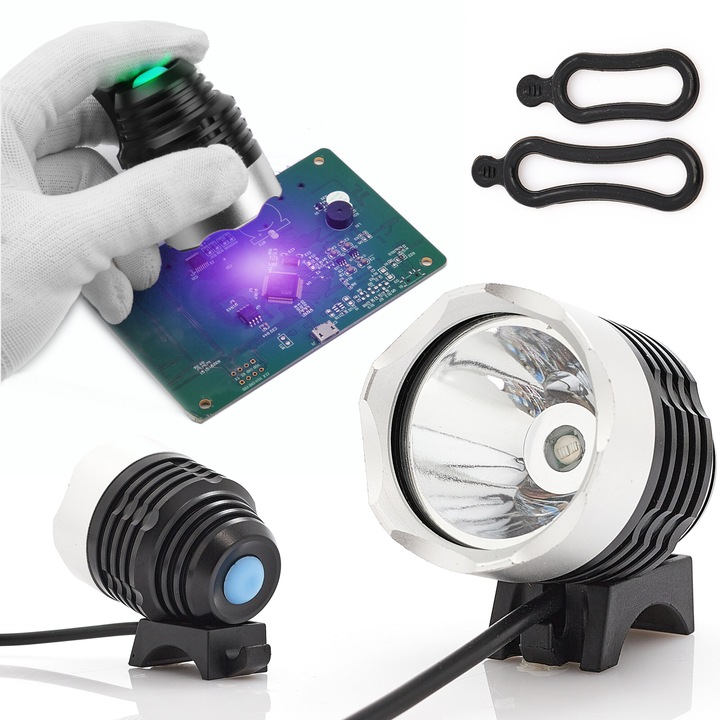 UV lámpa keményítő áramkörökhöz, TECHREBAL, 6-10W, 365nm, fehér/fekete, USB, 1m
