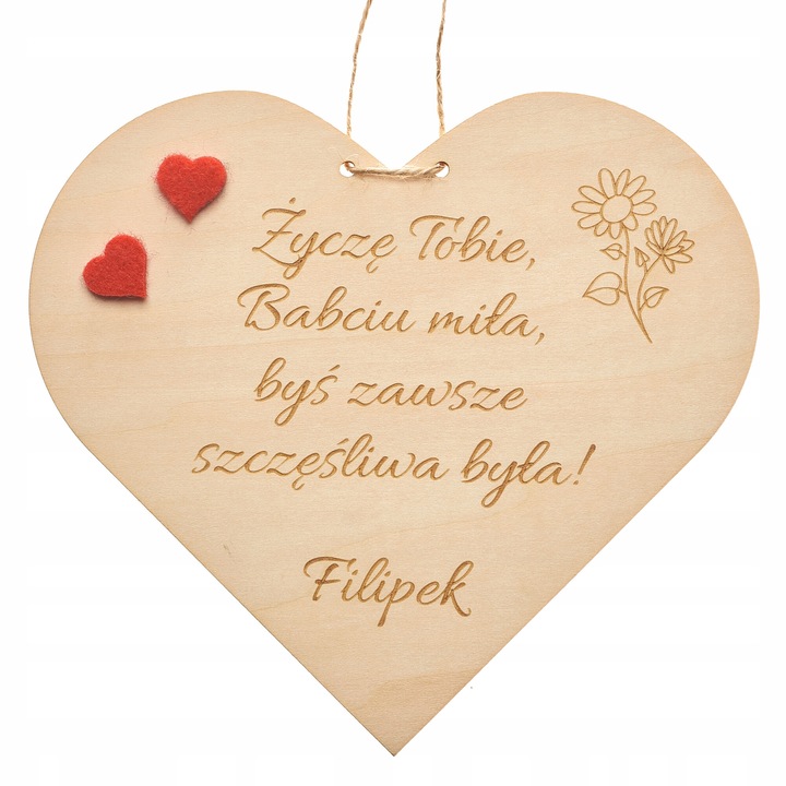 Tablica Decorativa TECHREBAL, Dzien Babci, Personalizata cu Nume, Lemn de Tei, 15x16.5cm