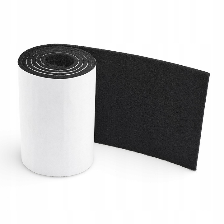 Öntapadó filc bútorlábvédőhöz, TECHREBAL, 550g/m2, 10x100cm, fekete