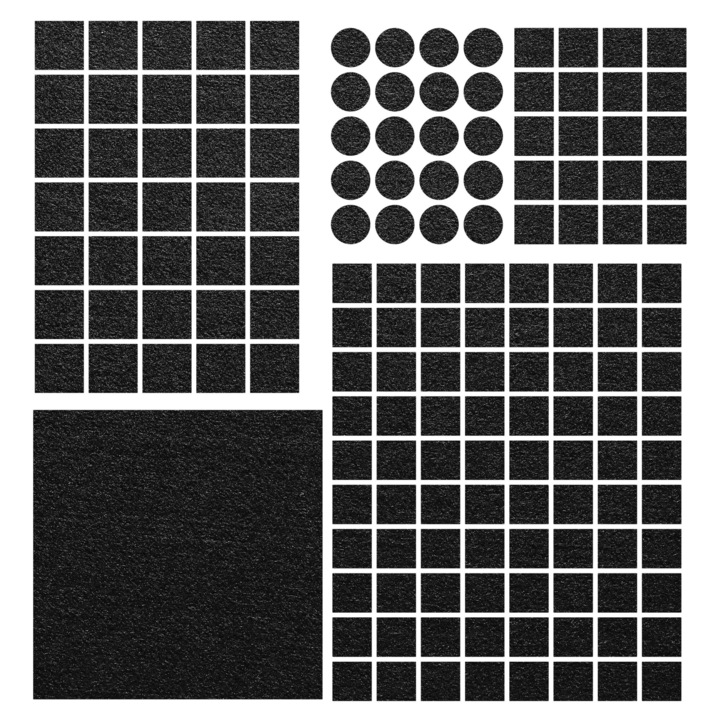 Set 155 Piese Protectie TECHREBAL, Fetru, Antizgarieturi, Negru