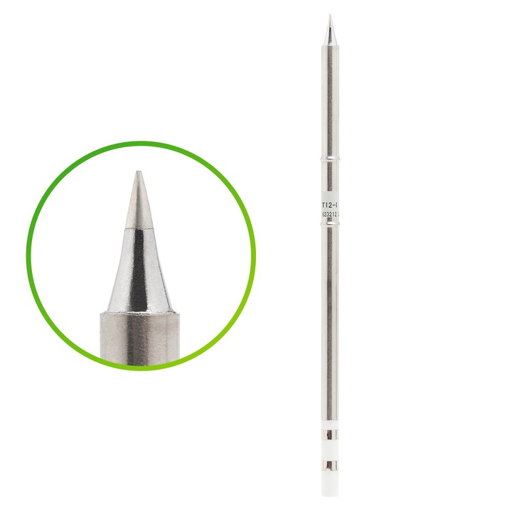 Forrasztóhegy T12-I, Techrebal, Kúpos 0,2mm, 75W, 24V, Szürke
