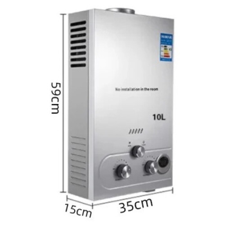 Incalzitor de apa calda, 10L, 20KW, gaz petrolier lichefiat, eficienta termica 80.8%