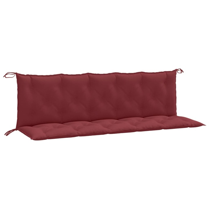 Set perna banca de gradina vidaXL, 2 buc, melanj rosu vin, 180x50x7 cm, textil, 4.7 Kg
