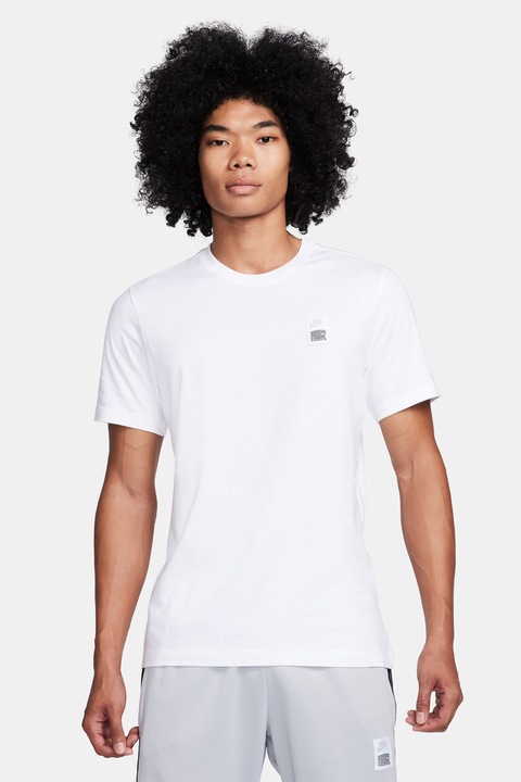 Nike, Памучна баскетболна тениска, Бял, L