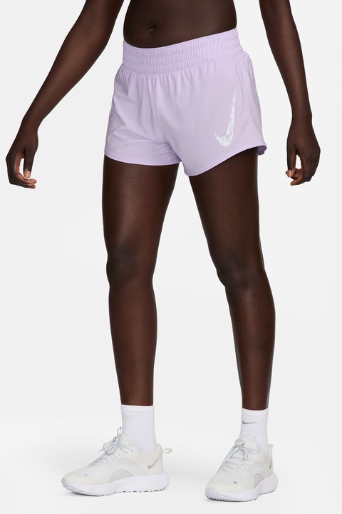 Nike, Középmagas derekú rövid sportnadrág, Halványlila