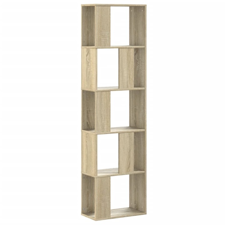 VidaXL 5 szintes sonoma tölgy szerelt fa könyvespolc 45x23, 5x162, 5 cm 16 kg