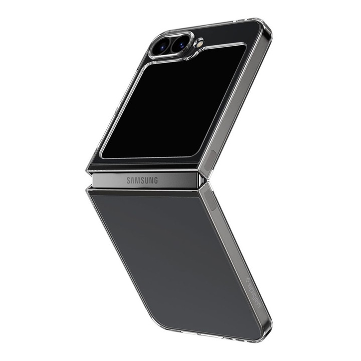 Samsung Galaxy Z Flip6 / Flip 6 készülékkel kompatibilis prémium tok, átlátszó, minimalista kialakítás, könnyű súly, ütéselnyelés, egyedülálló, hosszú élettartamú sárgásgátló technológia, katonai védelem, átlátszó, Optim Solution