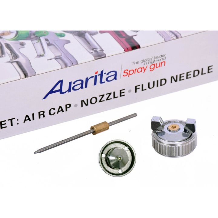 Duza pentru Pistol de Vopsit, Auarita H-2000P, 0.8mm, HVLP, Metal, Alama, Otel Inoxidabil, Duza + Acul + Capac
