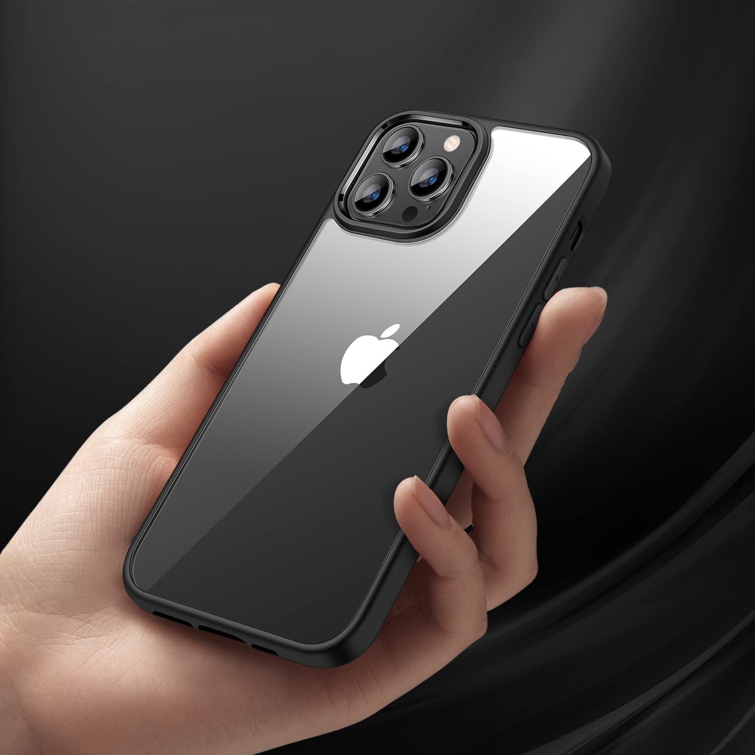 Husa pentru IPhone 15 PRO, MobileSmart, Hybrid ultra slim, carcasa spate Antisoc, hardcase, Negru