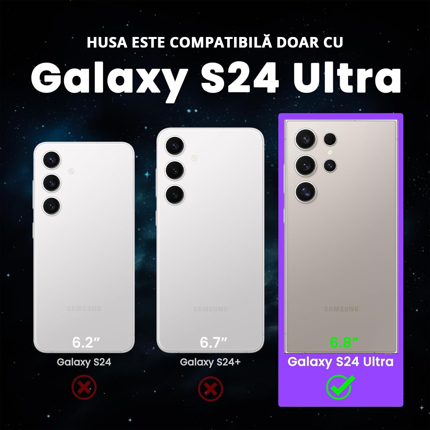 Husa pentru Samsung Galaxy S24 ULTRA, carcasa spate Hybrid ultra slim, Antisoc, hardcase, Negru