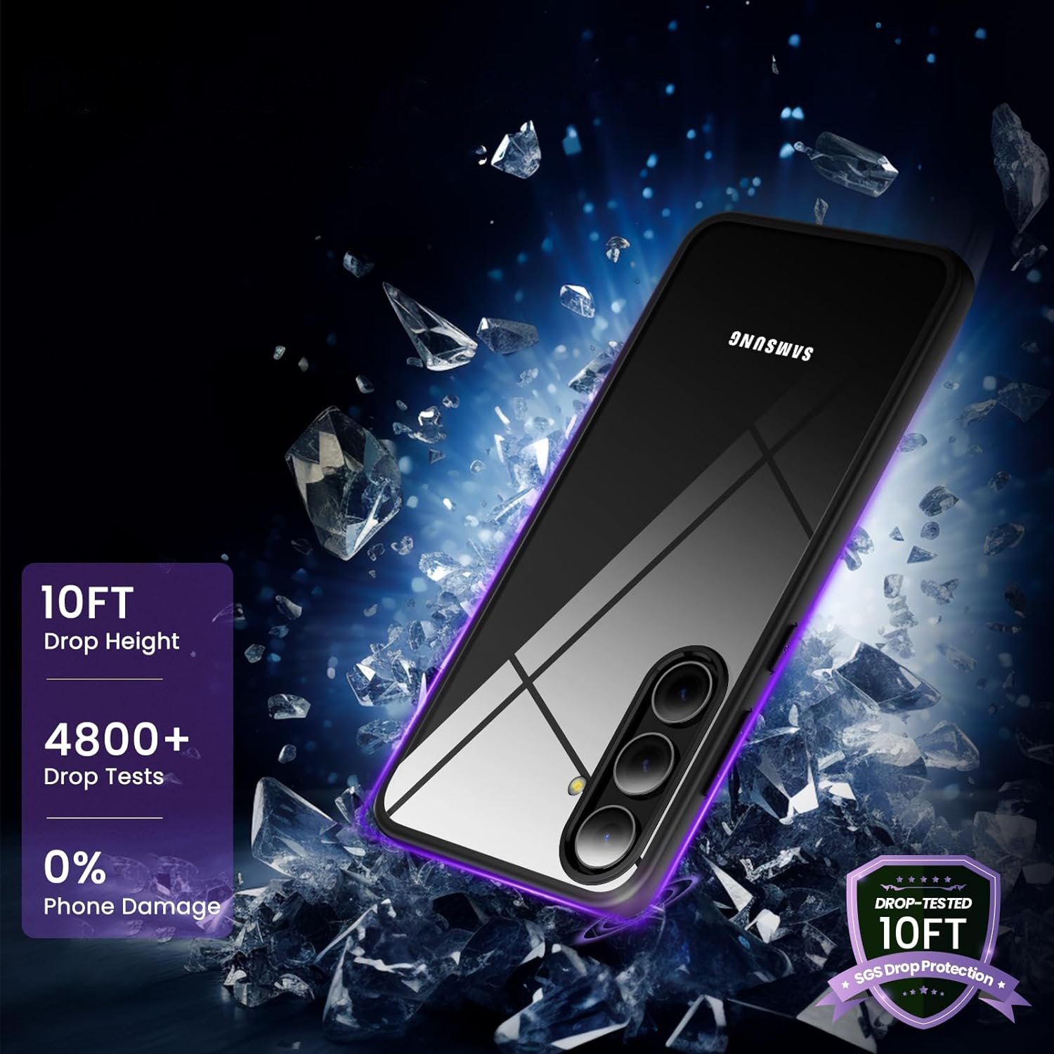 Husa pentru Samsung Galaxy S24, carcasa spate Hybrid ultra slim, Antisoc, hardcase, Negru