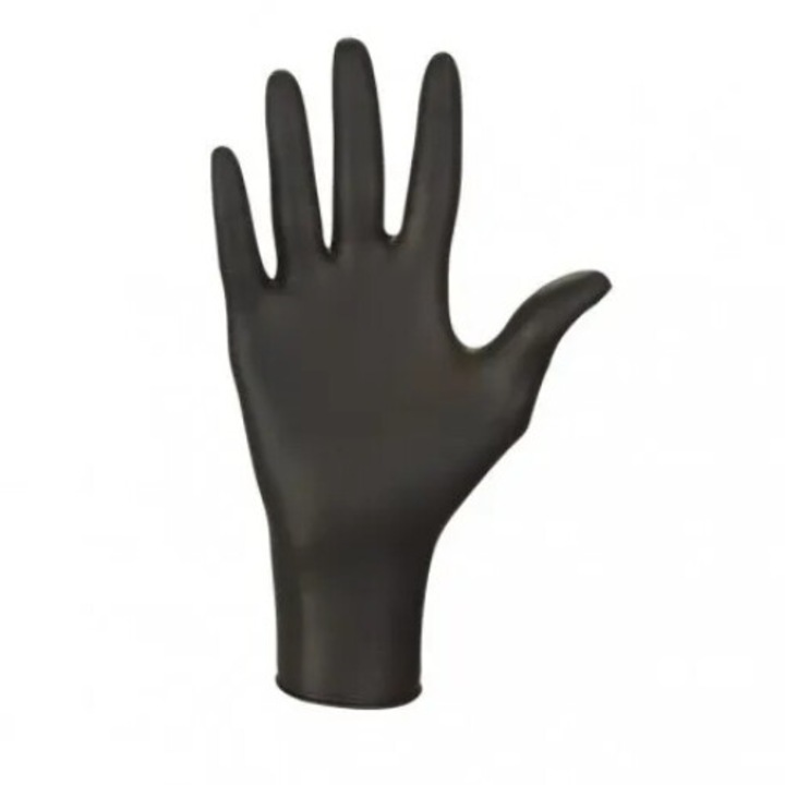Manusi nitril nepudrate negre profesionale, L 100 buc/cutie