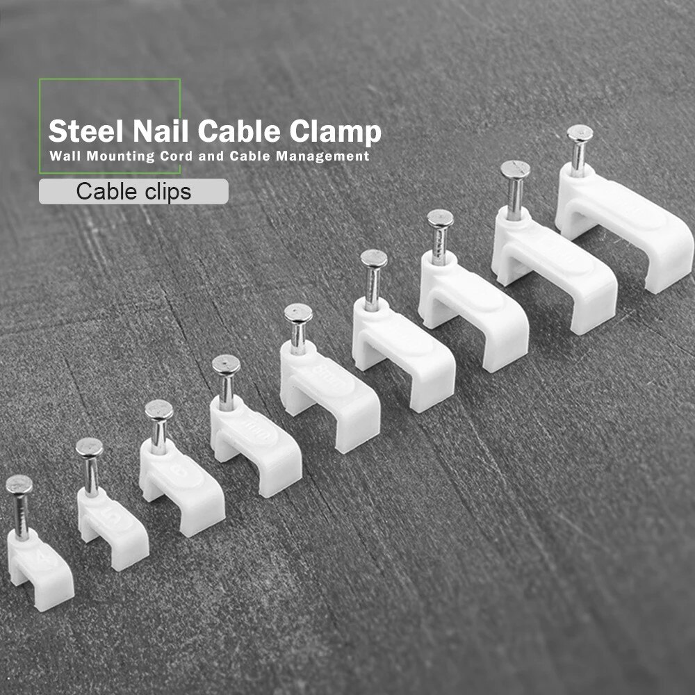 Set de 260 bucati de cleme din otel pentru fixarea cablurilor, 4mm, 5mm ...