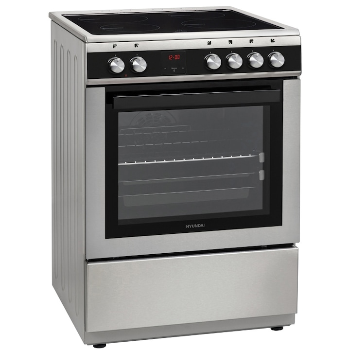 Печка Hyundai HCIN23-7260I/X, електрическа, индукционна, 60 cm, 69L, Airfry, Rotissor, Push-hide buttons, Stainless steel/Black