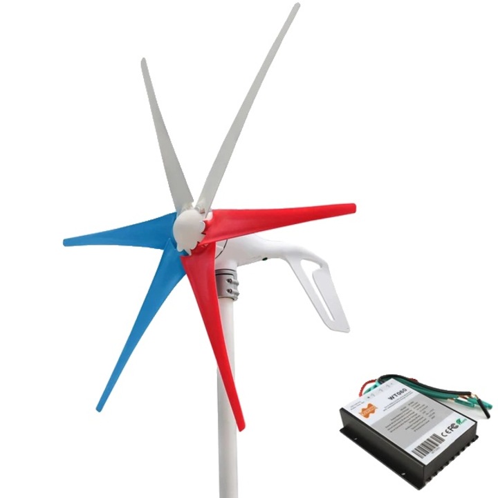 Generator Eolian 400W, 24V, pale multicolor, 58x130cm, Kit cu Controler PWM