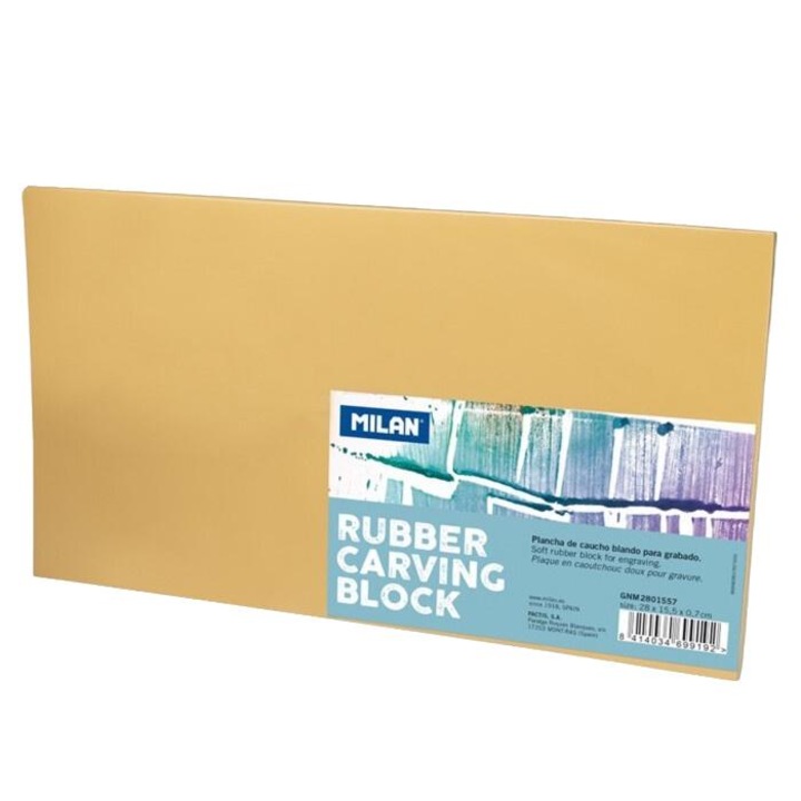 Bloc de linogravura MILAN, 28x15.5x0.6cm, cauciuc, pentru tehnici de gravura